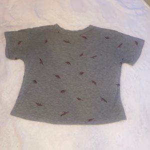 Grey tee shirt with pink dinosaurs size small